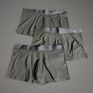 PACT Organic Cotton Mens XL Black Everyday Trunk Underwear, Lot of 3 NEW